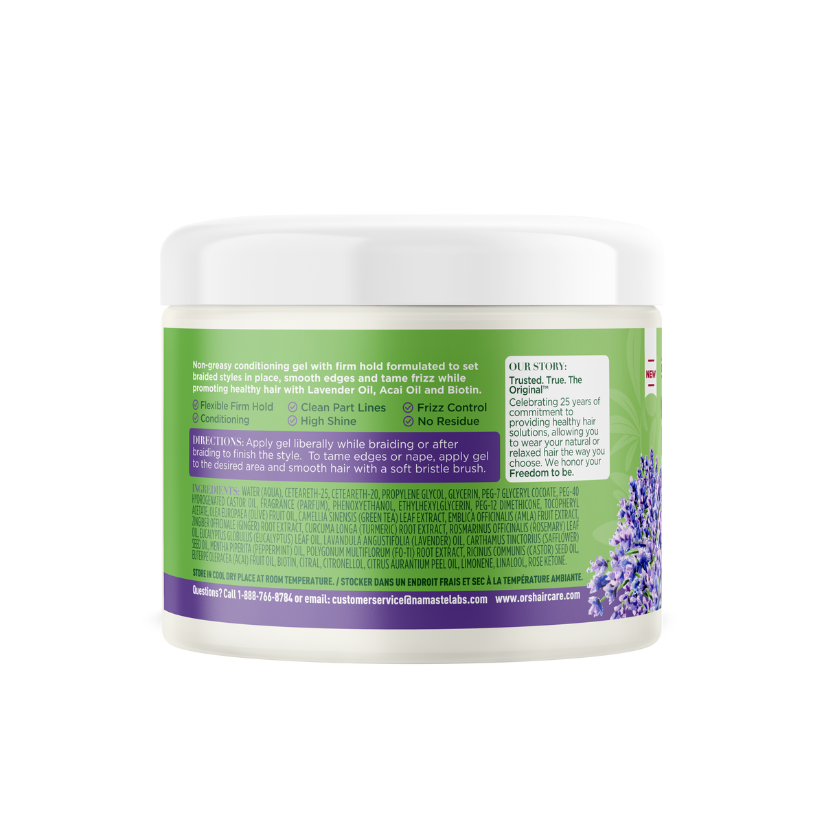 ORS Olive Oil Braidzone gel coiffant étiquette ingrédients