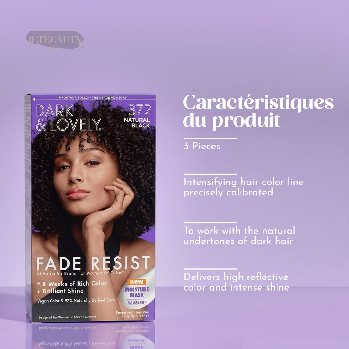 Dark and lovely natural black coloring N°372