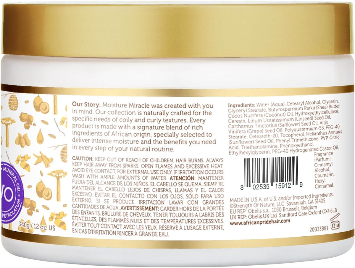 African Pride Moisture Miracle Crème Définissante Boucles - Beurre de Karité & Huile de Lin