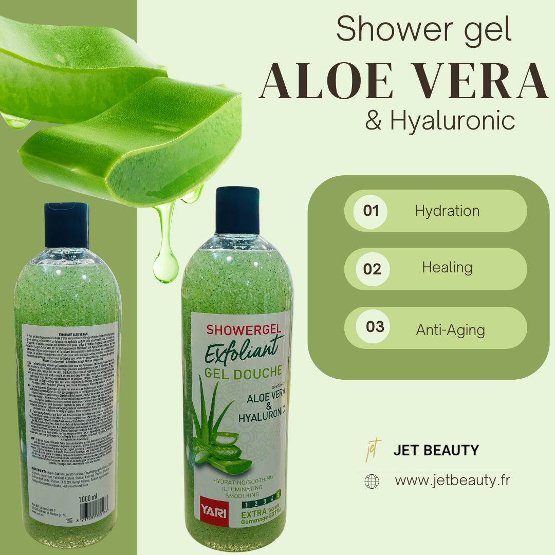 Gel douche exfoliant Aloé véra & Hyaluronique 1L