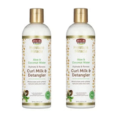 African Pride Moisture Miracle Aloe & Coconut Water Hydrate & Renew Curl Milk Detangler 